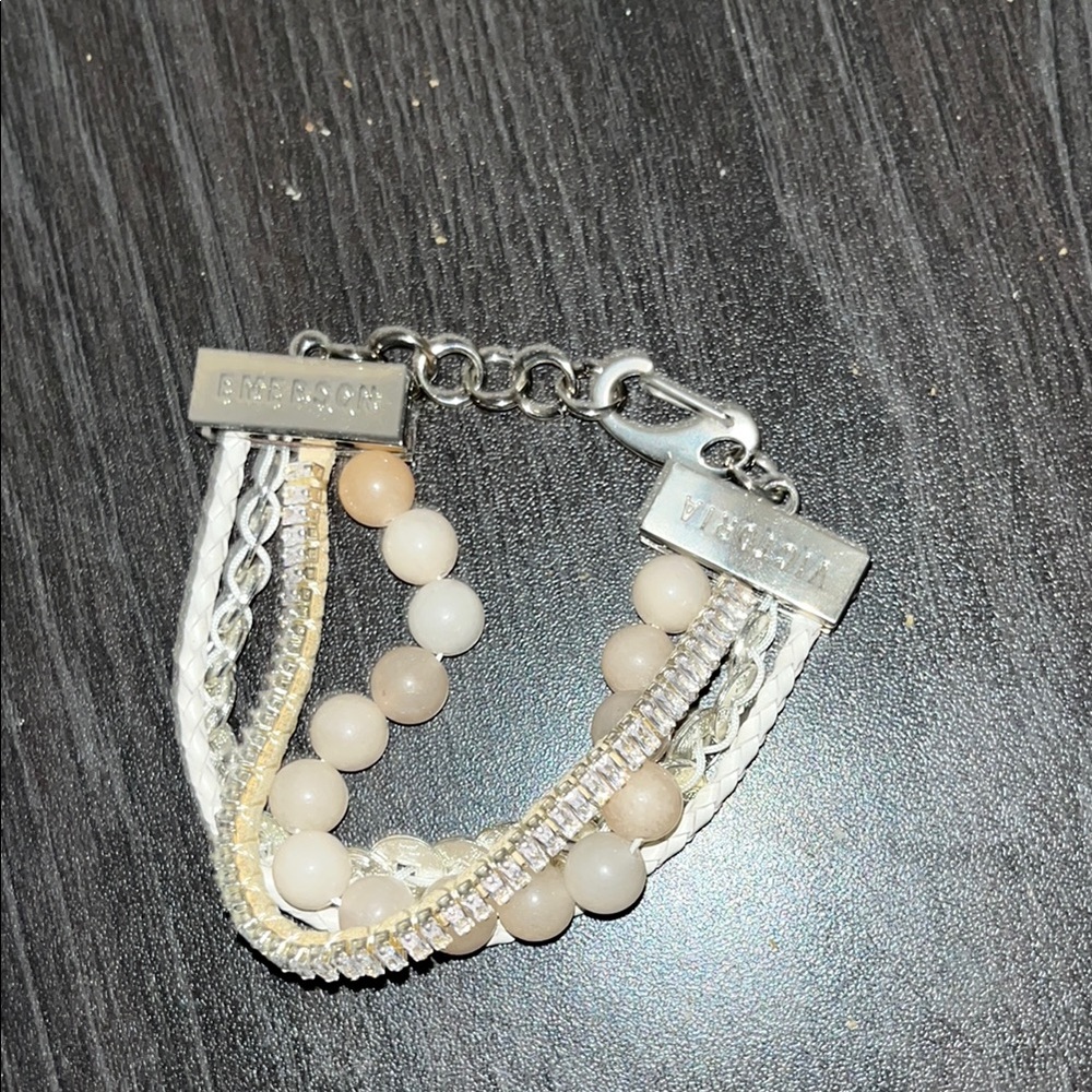 Victoria Emerson Silver and Cream Multi-Strand Bracelet